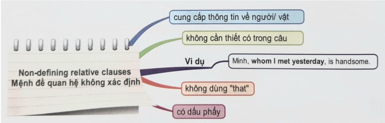 Mệnh đề quan hệ có dấu phẩy là mệnh đề quan hệ không xác định