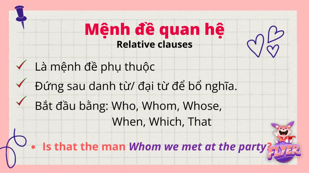 Mệnh đề quan hệ là gì?