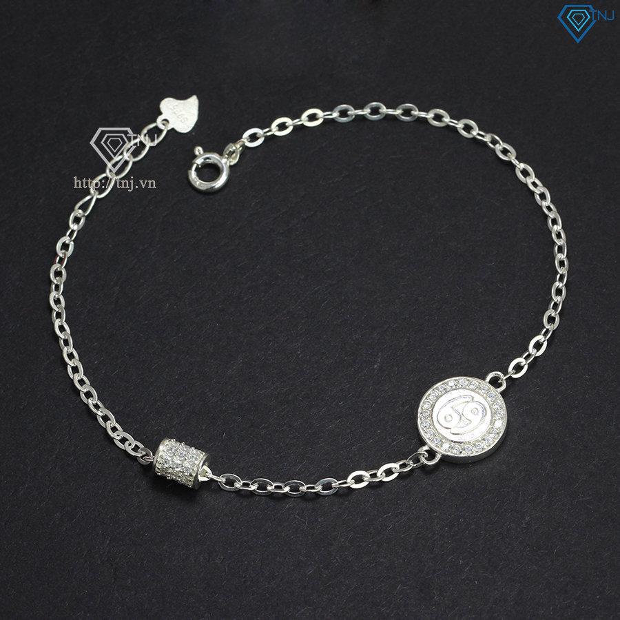 Lắc tay bạc nữ cung Cự Giải khắc tên LTN0273