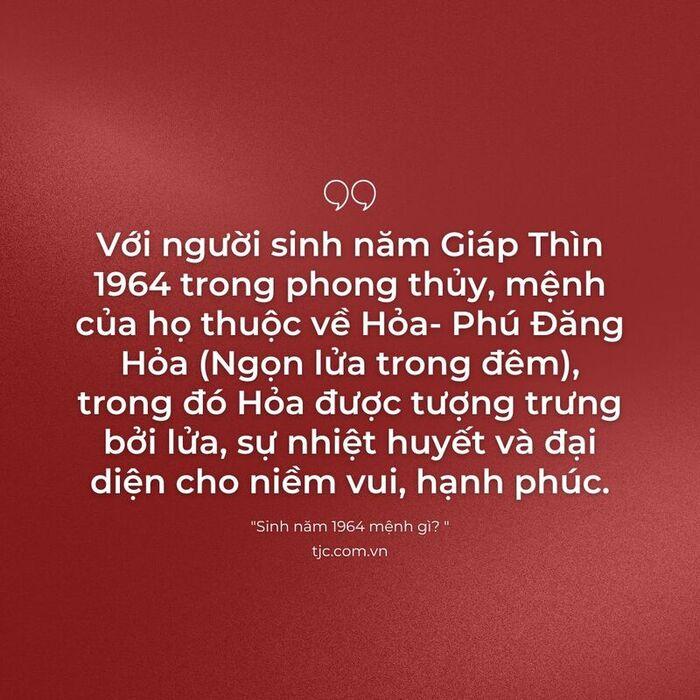 Sinh năm 1964 mệnh gì?